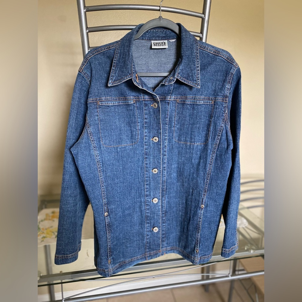 Chico’s ladies denim jacket. Size 3